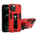 For iPhone 12 / 12 Pro 2 in 1 PC + TPU Shockproof Protective Case with Invisible Holder(Red) - 1
