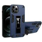 For iPhone 12 / 12 Pro 2 in 1 PC + TPU Shockproof Protective Case with Invisible Holder(Royal Blue) - 1