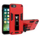 For iPhone SE 2022 / SE 2020 / 8 / 7 2 in 1 PC + TPU Shockproof Protective Case with Invisible Holder(Red) - 1