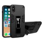 For iPhone X / XS 2 in 1 PC + TPU Shockproof Protective Case with Invisible Holder(Black) - 1