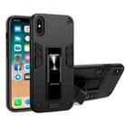 For iPhone XR 2 in 1 PC + TPU Shockproof Protective Case with Invisible Holder(Black) - 1