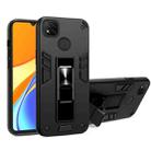 For Xiaomi Redmi 9C 2 in 1 PC + TPU Shockproof Protective Case with Invisible Holder(Black) - 1