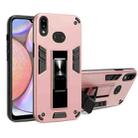 For Xiaomi Redmi Note 7 2 in 1 PC + TPU Shockproof Protective Case with Invisible Holder(Rose Gold) - 1