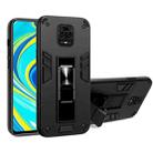For Xiaomi Redmi Note 9S 2 in 1 PC + TPU Shockproof Protective Case with Invisible Holder(Black) - 1