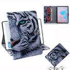 For Galaxy Tab S6 T860 / T865 3D Colored Drawing Horizontal Flip Leather Case with Holder & Card Slots & Wallet(Tiger) - 1