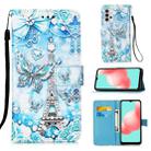 For Samsung Galaxy A32 5G 3D Painting Horizontal Flip Leather Case with Holder & Card Slot & Lanyard(Tower Butterfly) - 1