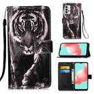 For Samsung Galaxy A32 5G 3D Painting Horizontal Flip Leather Case with Holder & Card Slot & Lanyard(Black and White Tiger) - 1