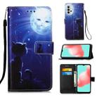 For Samsung Galaxy A32 5G 3D Painting Horizontal Flip Leather Case with Holder & Card Slot & Lanyard(Cat and Sun) - 1