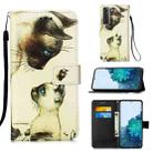 For Samsung Galaxy S21+ 5G 3D Painting Horizontal Flip Leather Case with Holder & Card Slot & Lanyard(Two Cats) - 1