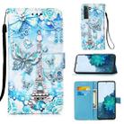 For Samsung Galaxy S21 5G 3D Painting Horizontal Flip Leather Case with Holder & Card Slot & Lanyard(Tower Butterfly) - 1