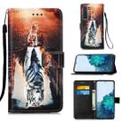 For Samsung Galaxy S21 5G 3D Painting Horizontal Flip Leather Case with Holder & Card Slot & Lanyard(Cat and Tiger) - 1