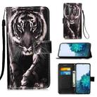 For Samsung Galaxy S21 5G 3D Painting Horizontal Flip Leather Case with Holder & Card Slot & Lanyard(Black and White Tiger) - 1