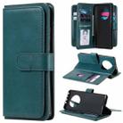 For Huawei Mate 40 Multifunctional Magnetic Copper Buckle Horizontal Flip Solid Color Leather Case with 10 Card Slots & Wallet & Holder & Photo Frame(Dark Green) - 1