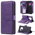 For Huawei Mate 40 Multifunctional Magnetic Copper Buckle Horizontal Flip Solid Color Leather Case with 10 Card Slots & Wallet & Holder & Photo Frame(Purple) - 1
