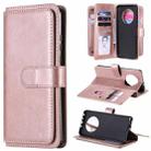 For Huawei Mate 40 Multifunctional Magnetic Copper Buckle Horizontal Flip Solid Color Leather Case with 10 Card Slots & Wallet & Holder & Photo Frame(Rose Gold) - 1