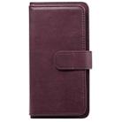 For Huawei Mate 40 Pro Multifunctional Magnetic Copper Buckle Horizontal Flip Solid Color Leather Case with 10 Card Slots & Wallet & Holder & Photo Frame(Wine Red) - 2