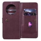 For Huawei Mate 40 Pro Multifunctional Magnetic Copper Buckle Horizontal Flip Solid Color Leather Case with 10 Card Slots & Wallet & Holder & Photo Frame(Wine Red) - 4