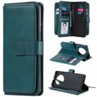 For Huawei Mate 40 Pro Multifunctional Magnetic Copper Buckle Horizontal Flip Solid Color Leather Case with 10 Card Slots & Wallet & Holder & Photo Frame(Dark Green) - 1