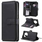 For Huawei Mate 40 Pro Multifunctional Magnetic Copper Buckle Horizontal Flip Solid Color Leather Case with 10 Card Slots & Wallet & Holder & Photo Frame(Black) - 1