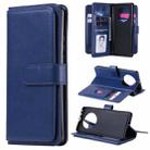 For Huawei Mate 40 Pro Multifunctional Magnetic Copper Buckle Horizontal Flip Solid Color Leather Case with 10 Card Slots & Wallet & Holder & Photo Frame(Dark Blue) - 1