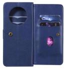 For Huawei Mate 40 Pro Multifunctional Magnetic Copper Buckle Horizontal Flip Solid Color Leather Case with 10 Card Slots & Wallet & Holder & Photo Frame(Dark Blue) - 4