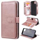 For Huawei Enjoy 20 5G Multifunctional Magnetic Copper Buckle Horizontal Flip Solid Color Leather Case with 10 Card Slots & Wallet & Holder & Photo Frame(Rose Gold) - 1