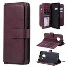 For Huawei Enjoy 20 Plus 5G Multifunctional Magnetic Copper Buckle Horizontal Flip Solid Color Leather Case with 10 Card Slots & Wallet & Holder & Photo Frame(Wine Red) - 1