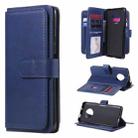 For Huawei Enjoy 20 Plus 5G Multifunctional Magnetic Copper Buckle Horizontal Flip Solid Color Leather Case with 10 Card Slots & Wallet & Holder & Photo Frame(Dark Blue) - 1