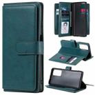 For Huawei Honor Play4 / Maimang 9 Multifunctional Magnetic Copper Buckle Horizontal Flip Solid Color Leather Case with 10 Card Slots & Wallet & Holder & Photo Frame(Dark Green) - 1