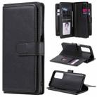 For Huawei Honor Play4 / Maimang 9 Multifunctional Magnetic Copper Buckle Horizontal Flip Solid Color Leather Case with 10 Card Slots & Wallet & Holder & Photo Frame(Black) - 1