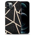 For iPhone 12 Splicing Marble Pattern TPU Protective Case(Black) - 1