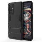 For OnePlus 9 PC + TPU Shockproof Protective Case with Holder(Black) - 1