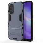 For OPPO Reno5 PC + TPU Shockproof Protective Case with Holder(Navy Blue) - 1