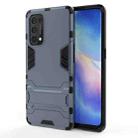 For OPPO Reno5 Pro PC + TPU Shockproof Protective Case with Holder(Navy Blue) - 1