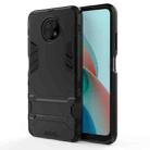 For Xiaomi Redmi Note 9 5G PC + TPU Shockproof Protective Case with Holder(Black) - 1