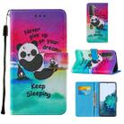 For Samsung Galaxy S21+ 5G Cross Texture Painting Pattern Horizontal Flip Leather Case with Holder & Card Slots & Wallet & Lanyard(Sleeping Panda) - 1