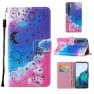 For Samsung Galaxy S21+ 5G Cross Texture Painting Pattern Horizontal Flip Leather Case with Holder & Card Slots & Wallet & Lanyard(Love Universe) - 1