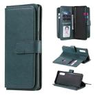 For LG Velvet / G9 Multifunctional Magnetic Copper Buckle Horizontal Flip Solid Color Leather Case with 10 Card Slots & Wallet & Holder & Photo Frame(Dark Green) - 1