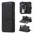 For LG Velvet / G9 Multifunctional Magnetic Copper Buckle Horizontal Flip Solid Color Leather Case with 10 Card Slots & Wallet & Holder & Photo Frame(Black) - 1