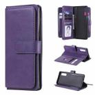 For LG Velvet / G9 Multifunctional Magnetic Copper Buckle Horizontal Flip Solid Color Leather Case with 10 Card Slots & Wallet & Holder & Photo Frame(Purple) - 1