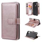 For Motorola Moto E6S 2020 Multifunctional Magnetic Copper Buckle Horizontal Flip Solid Color Leather Case with 10 Card Slots & Wallet & Holder & Photo Frame(Rose Gold) - 1