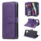 For Motorola Moto G 5G Plus Multifunctional Magnetic Copper Buckle Horizontal Flip Solid Color Leather Case with 10 Card Slots & Wallet & Holder & Photo Frame(Purple) - 1