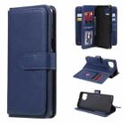 For Motorola Moto G 5G Plus Multifunctional Magnetic Copper Buckle Horizontal Flip Solid Color Leather Case with 10 Card Slots & Wallet & Holder & Photo Frame(Dark Blue) - 1