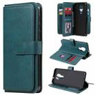 For Motorola Moto G9 Play Multifunctional Magnetic Copper Buckle Horizontal Flip Solid Color Leather Case with 10 Card Slots & Wallet & Holder & Photo Frame(Dark Green) - 1