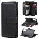 For Oneplus Nord Multifunctional Magnetic Copper Buckle Horizontal Flip Solid Color Leather Case with 10 Card Slots & Wallet & Holder & Photo Frame(Black) - 1
