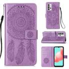 For Samsung Galaxy A32 5G Dream Catcher Printing Horizontal Flip Leather Case with Holder & Card Slots & Wallet & Lanyard(Purple) - 1