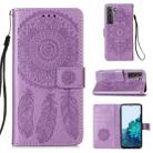 For Samsung Galaxy S21+ 5G Dream Catcher Printing Horizontal Flip Leather Case with Holder & Card Slots & Wallet & Lanyard(Purple) - 1