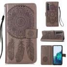 For Samsung Galaxy S21+ 5G Dream Catcher Printing Horizontal Flip Leather Case with Holder & Card Slots & Wallet & Lanyard(Grey) - 1