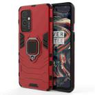 For OnePlus 9 PC + TPU Shockproof Protective Case with Magnetic Ring Holder(Red) - 1