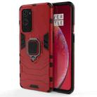For OnePlus 9 Pro PC + TPU Shockproof Protective Case with Magnetic Ring Holder(Red) - 1